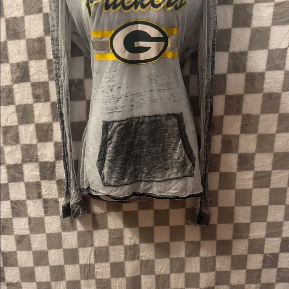 Teens Apparel Women’s Green Bay Packers Long Sleeve Hooded Shirt Size L or 11-13 - Picture 3 of 12